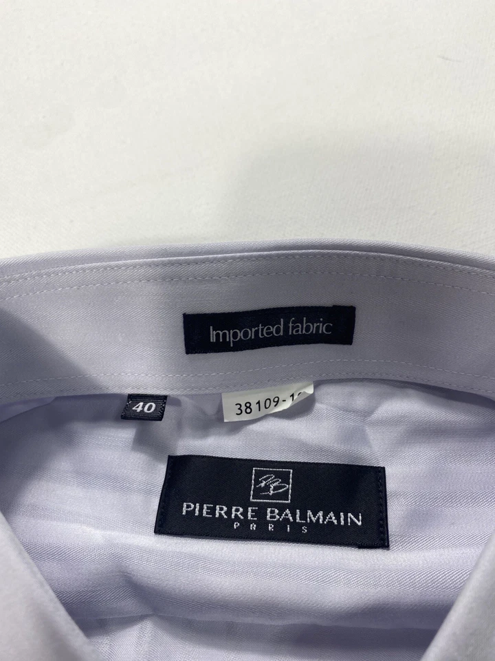 Vintage Pierre Balmain Paris Men's 40 Imported Fabric Button Shirt Designer - Image 3 of 4