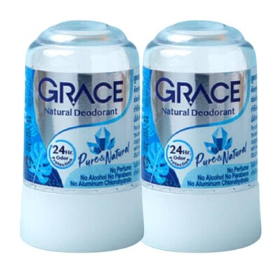 2x Deodorant Crystal Natural Alum Grace Roll Stick 70g Body Antiperspirant Deo