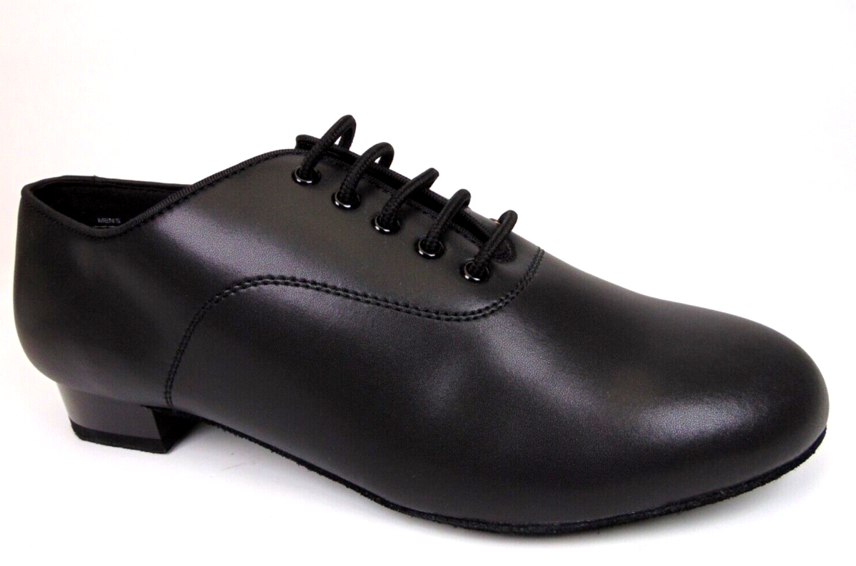 Very Fine Dance Shoe Men Ballroom Black Leather Suede Sole Flexible  Comfort