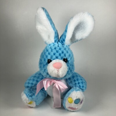 Crisha Playful Plush Blue Bunny 2008 Stuffed Animal Toy Easter