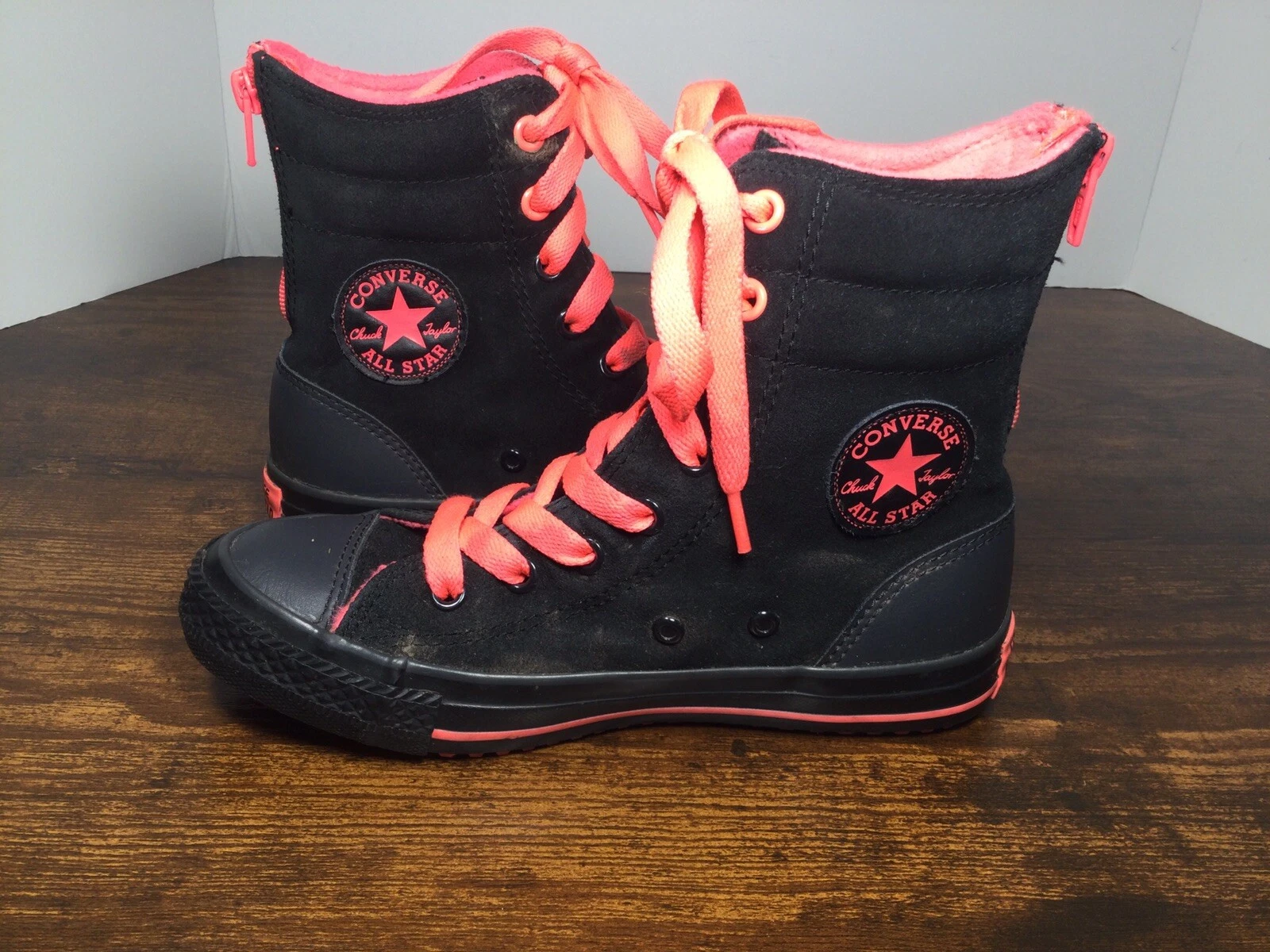 Scarpe Converse Chuck Taylor All Star Junior taglia 1 nere in pelle alte 658144C