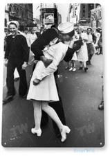 TIN SIGN Sailor Kiss Navy Times Square Picture Portrait Photo A161