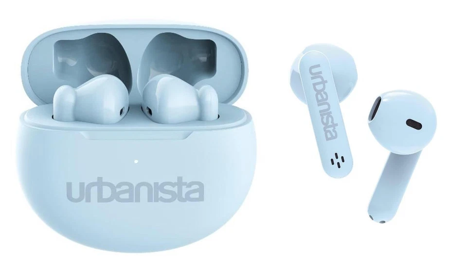 AURICOLARI URBANISTA AUSTIN AZZURRO IPX4 DOPPIO MICROFONO CONTROLLI TOUCH 20 ORE