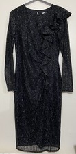 COAST Reva Cobweb Black Lace Dress ( Size UK 10)