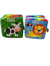 Kidbooks Learning Fun Baby Books Soft Set of 2 Animals Multicolored
