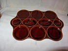Vintage Hull? USA S-25 Relish Tray Brown Stoneware 16 1/2" x 11" X 1"