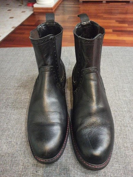 Women Pollini Boots Black Leather 39 #CGO4