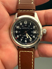 Hamilton Khaki Field Automatic 38mm Black Dial Brown Leather ETA 2824-2
