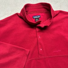 VTG Patagonia Fleece Pullover Mens XL Synchilla Red Snap Mock Neck USA Made 90s