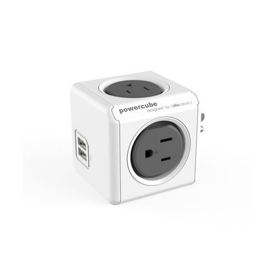Allocacoc PowerCube Original USB; 4 Outlets Surge Protector 2 U... FAST USA SHIP