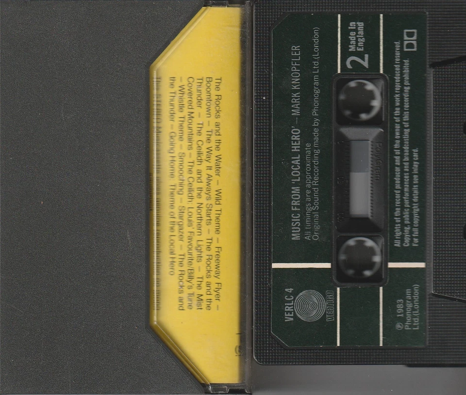 Mark Knopfler – Local Hero Soundtrack Cassette Tape - Image 2 of 2