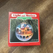 Hallmark Light and Motion Village Express Christmas Train Ornament 1986