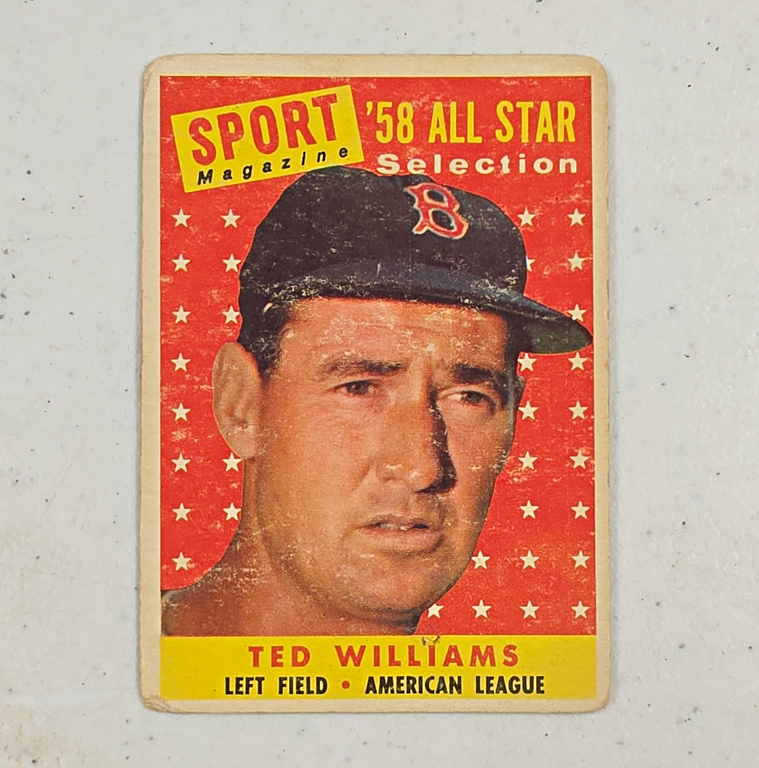 Topps 1958 Sport Magazine '58 All Star Selection Ted Williams Red Sox #485