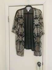NWT Sequin Whimsygoth Fairy Goth 20s Flapper Boho Sparkle Kimono Duster M