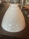 Vintage milk glass waffle pattern torchiere lamp shade 8” 2” Fitter