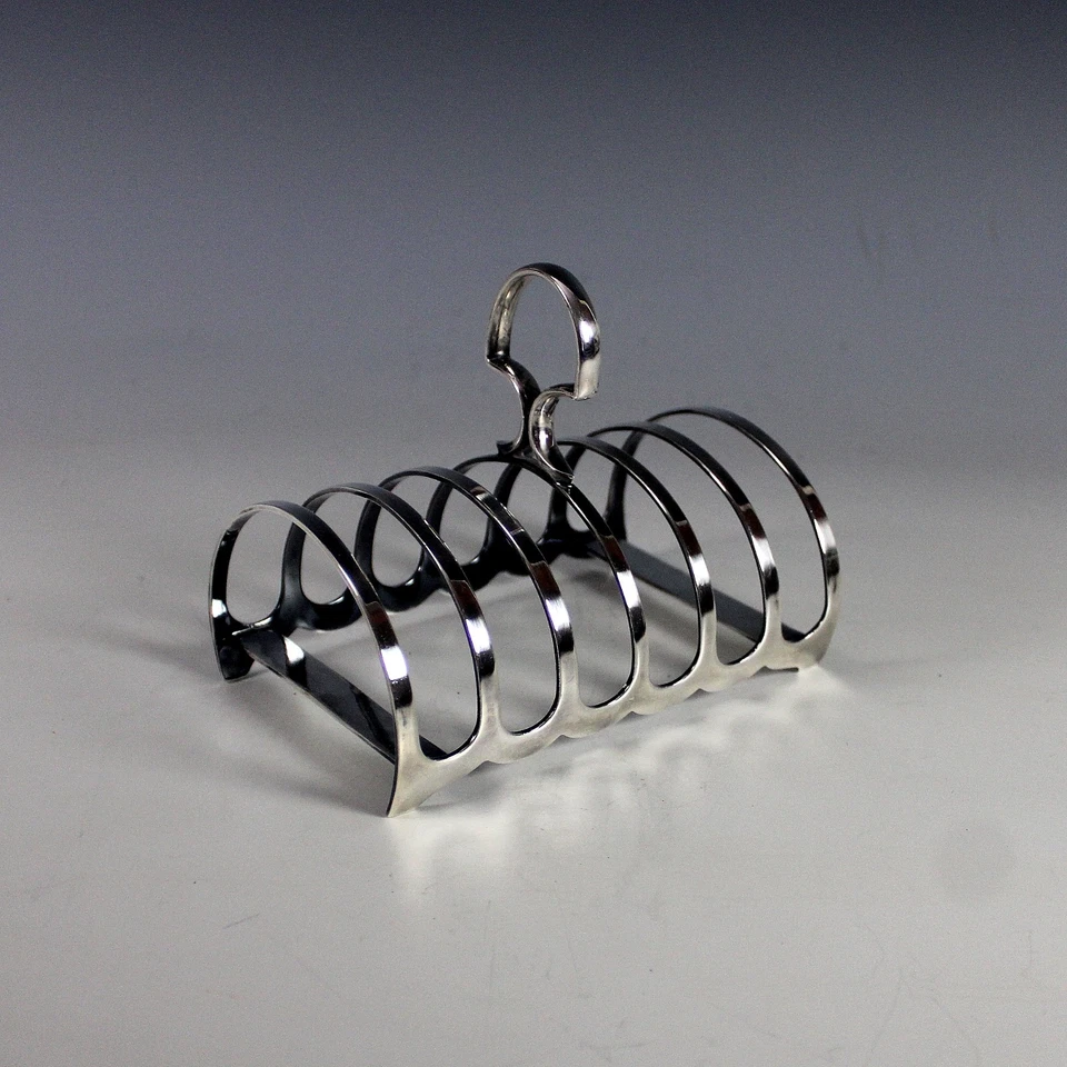 Antiguo portacartas inglés plateado soporte para servilletas soporte para tostadas Foto 4 de 4