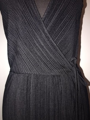 H&M Women's Black Pleated Wrap Over Midi Dress Size S NWT Little Black Dress!  | eBay