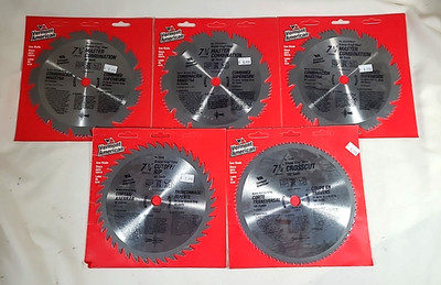 5 - Assorted 7 1/4'' Vermont American Saw Blades - Combo/Cutoff Rip/Crosscut