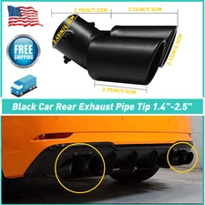 For Universal?1 Stainless Steel Round Exhaust Pipe Tail Muffler Car Black Tip