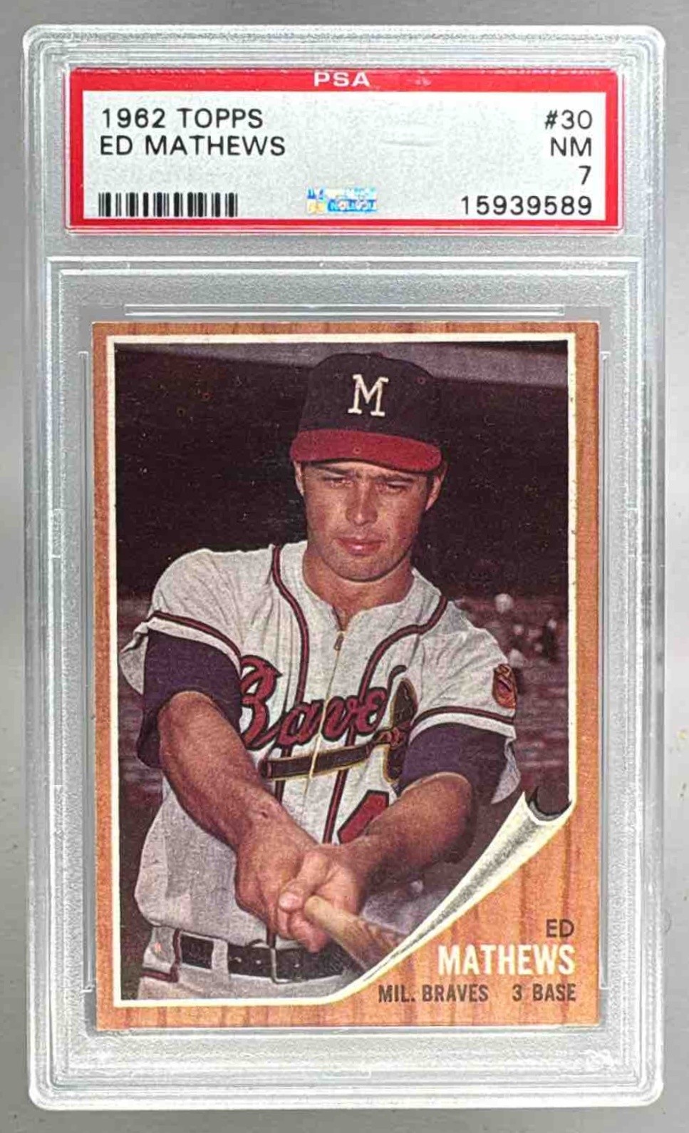 15939589 Ed Mathews 1962 Topps #30 PSA 7