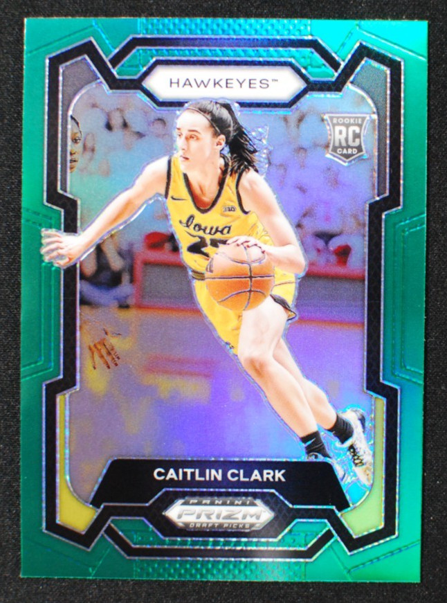 🌟 CAITLIN CLARK - 2024 Panini PRIZM Draft GREEN PRIZM Rookie RC #57