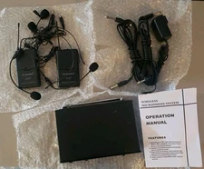 MUSYSIC Dual Channel VHF Wireless Lapel / Lavalier / Headset Microphone System