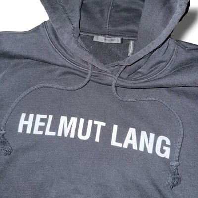 HELMUT LANG Hoodie Large Core Logo Capsule Relaxed Fit Pullover Sweatshirt