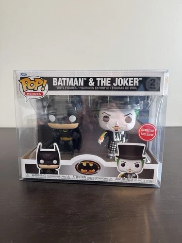 Funko Pop Heroes DC Batman & The Joker 2 Pack Gamestop Exclusive Vinyl Figures