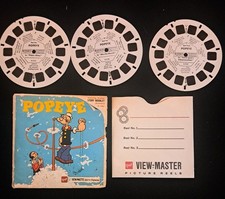 1962 Popeye View Master Packet B516 3 Reel Set King Features Cartoon GAF Corp