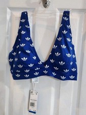 Adidas Adicolor Comfort Flex Cotton Unlined Triangle Bralette blue NWT Size XL