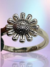 925 Sterling Silver Sunflower Ring Womens 7 Biker Hippie Flower Summer Daisy NWT