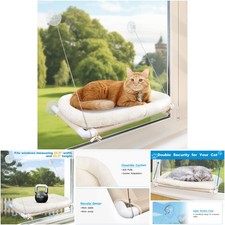 Fluffy Cat Window Bed Strong Suction Cup Hammock Breathable Mesh Soft Cushion