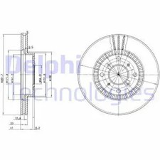 2x Disco de freno ventilado BG2815 DELPHI para HONDA ACURA