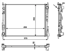 NRF 53992 Radiator, Engine Cooling for Renault