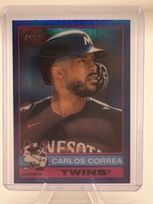 2025 Topps Heritage Chrome Blue Refractor Carlos Correa /150