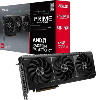 Grafikkarte Asus PRIME Radeon RX 9070 XT 16GB Grafikkarte - 16GB GDDR6, HDMI, 3x