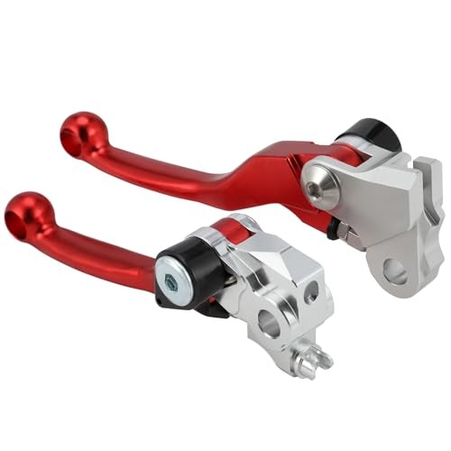 Forged Dirt Bike Clutch Brake Levers,Foldable Handle Breakaway Lever for Red