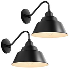 10 Inch Outdoor Gooseneck Barn Light Fixture, Farmhouse Rustic Exterior Vinta...