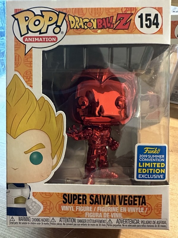 Funko Pop! Super Saiyan Vegeta #154 Red Chrome 2019 Summer Convention Exclusive