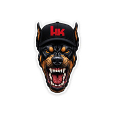 Calcomanía de vinilo Doberman HK de 4 pulgadas de colección de neón H&K Heckler & Koch
