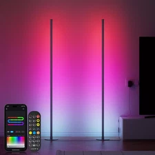 Corner Floor Lamp, Smart Dual LED Corner Lamp with APP and Remote Control, RG...