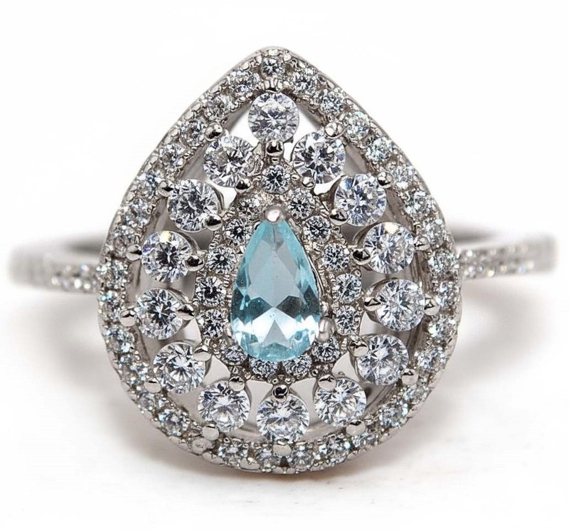2CT Aquamarine 925 Solid Sterling Silver Ring Jewelry Sz 6 PC13-6