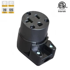 NEMA 5-15R,5-20R USA 90 Degree Right Angle AC Power Female Connector ETL Listed