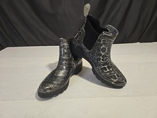 Size 8 Seven7 Women's Ankle Rain Boots. Chelesa Spotted Reptile Preowned