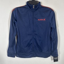  52 Hurley Boys Zip-Up Jacket Features a Navy Color With Red Logo Embroidery 12