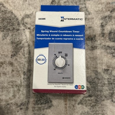 New Intermatic SW30MK 30 Minute  Indoor Spring Wound Countdown Timer - Silver