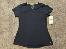 NWT Barco One Element Scrub Top Women XS Steel Banded V-Neck Tuck In Top BLT128