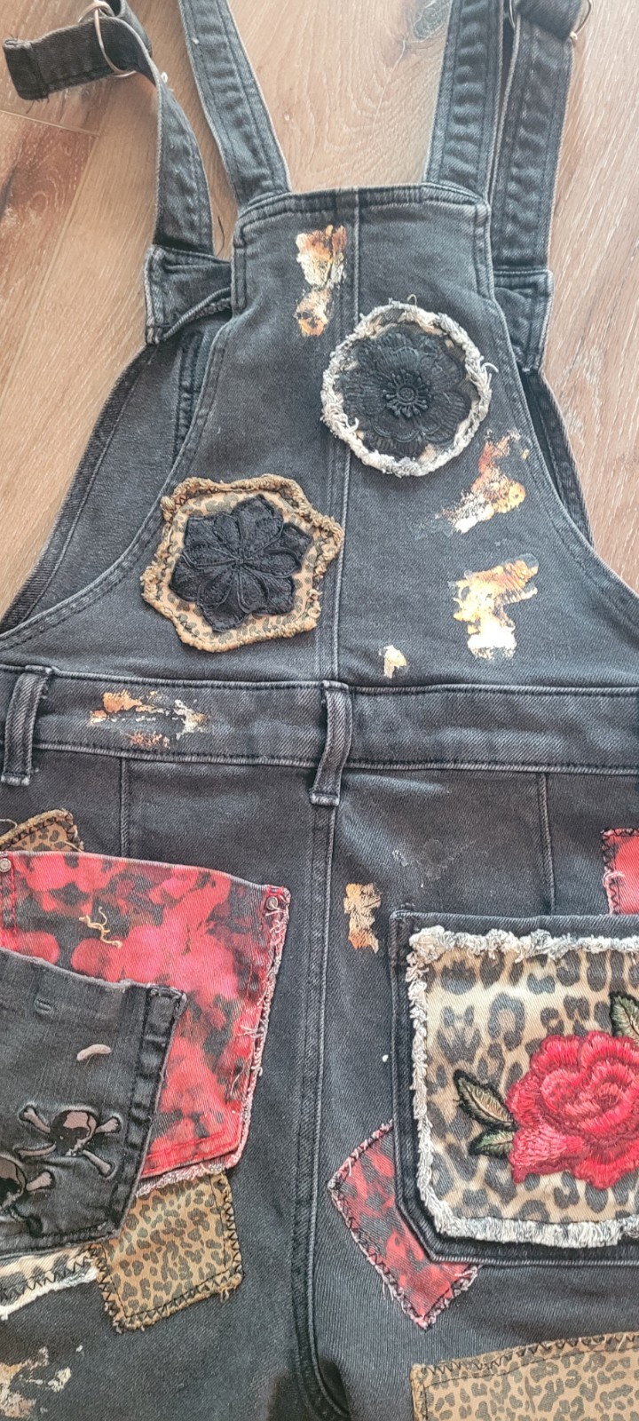 Upcycled Patchwork Shortalls - image 5