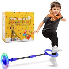 Ankle Skip Ball for Kids, Foldable Skip Ball Toy with Colorful Flash Wheel, Outs