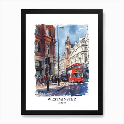 Westminster London Borough Street Gerahmtes Wandbild Poster Leinwanddruck Bild